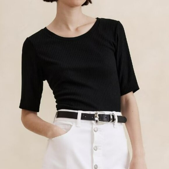 Banana Republic Silk Blend Shortsleeve Sweater - Picture 1 of 8